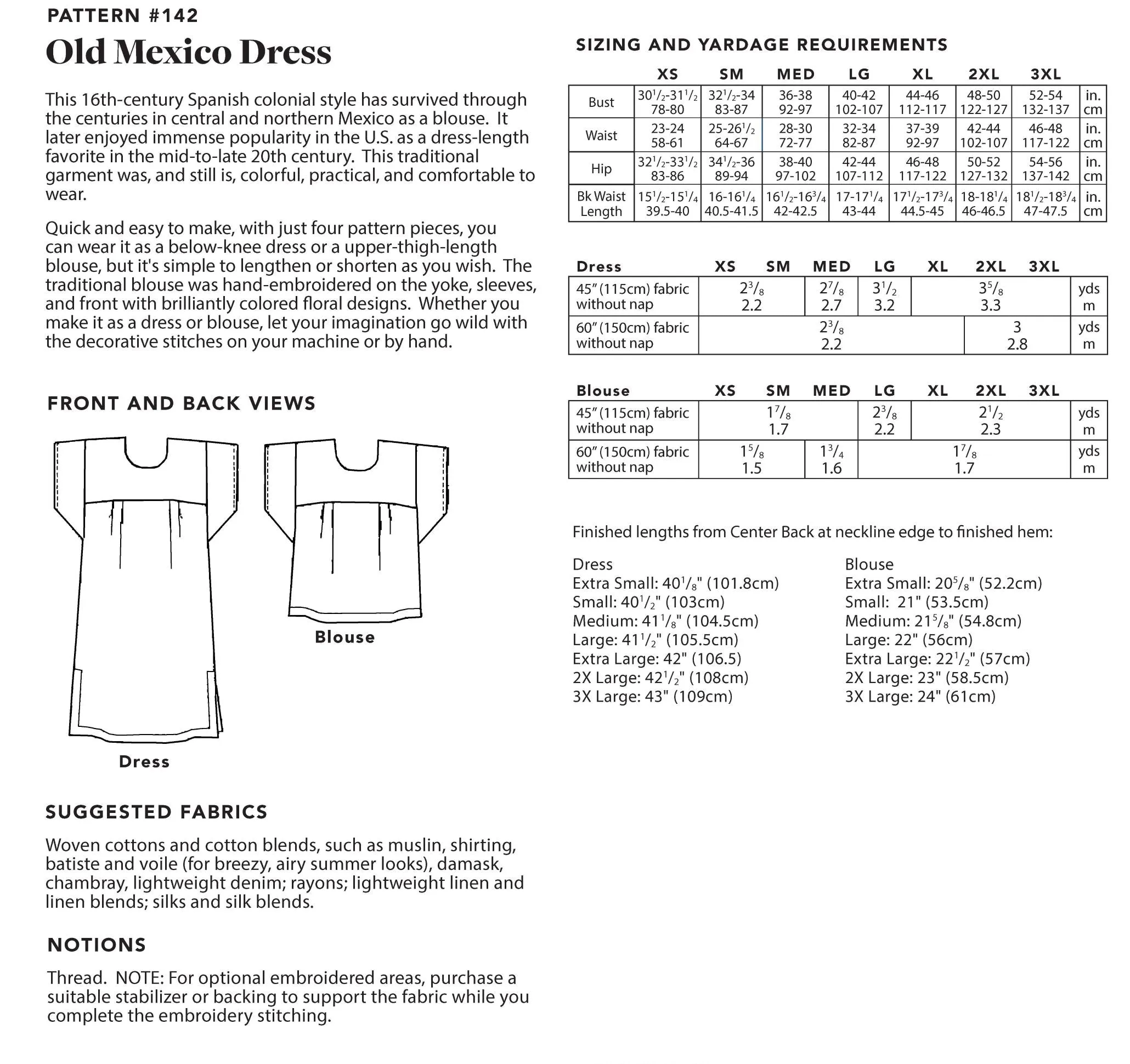 142 Old Mexico Dress - PDF