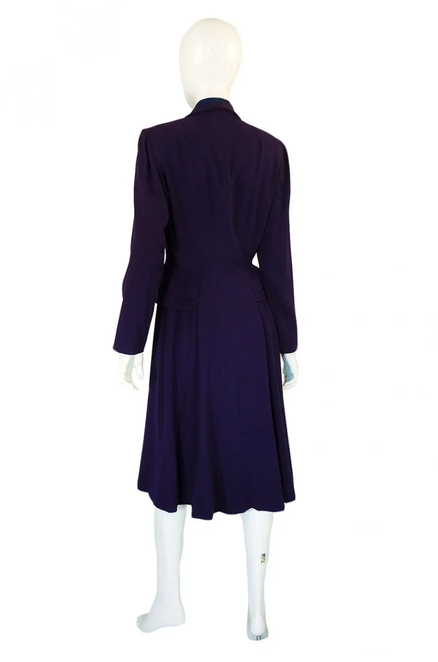 1940s Tailored Peplum Hip Swing Coat