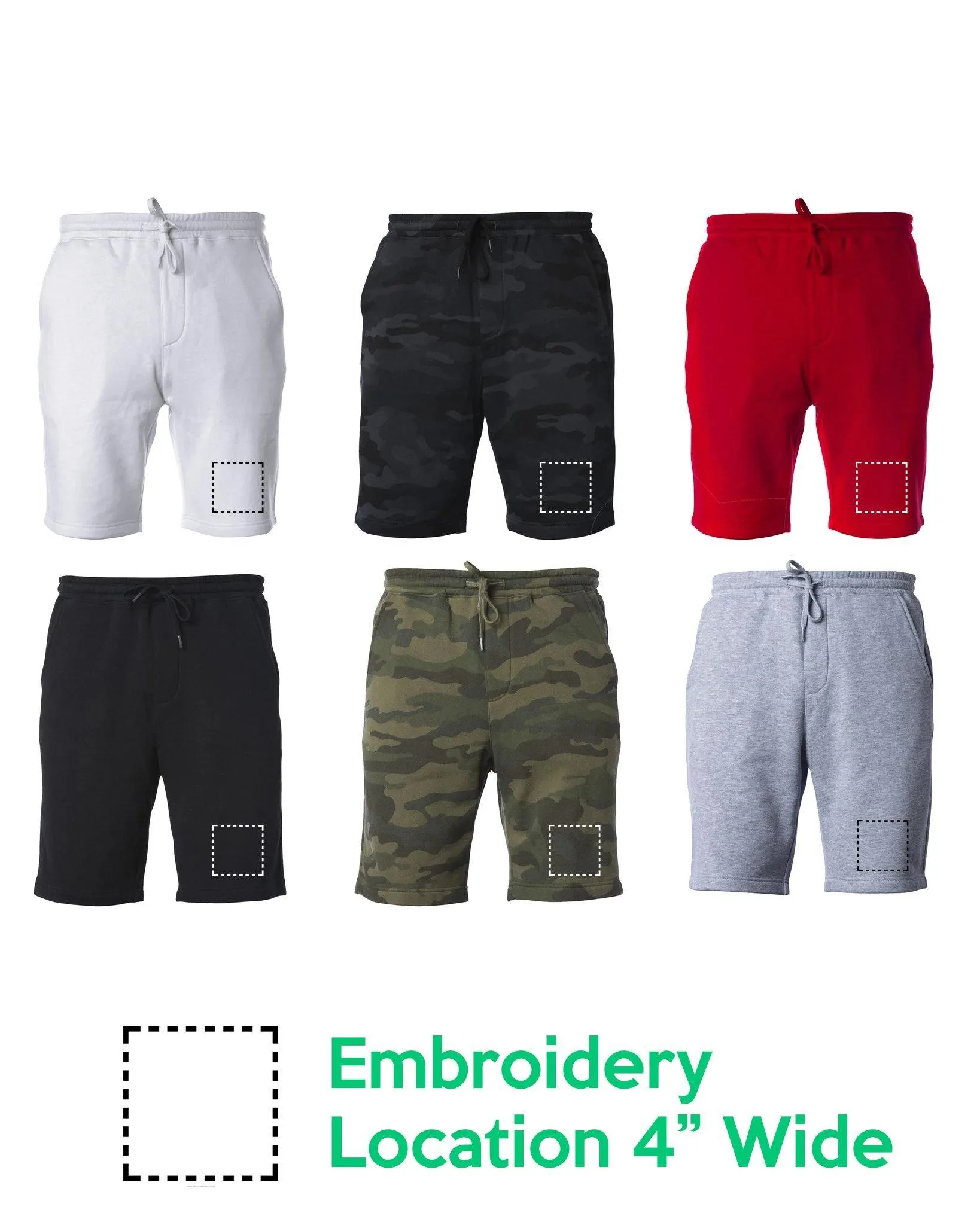 24 Premium Embroidered Fleece Shorts