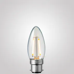 2W Candle LED Bulb B22 Clear in Warm White