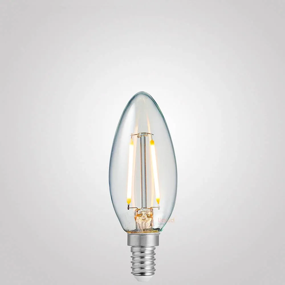 2W Candle LED Bulb E14 Clear in Warm White