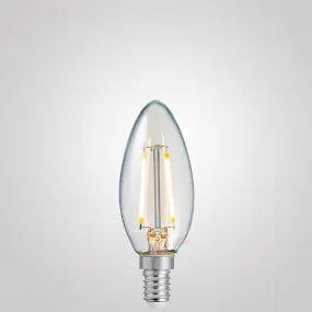 2W Candle LED Bulb E14 Clear in Warm White