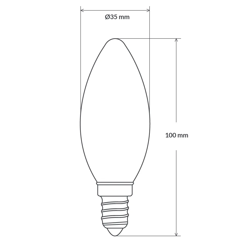 2W Candle LED Bulb E14 Clear in Warm White