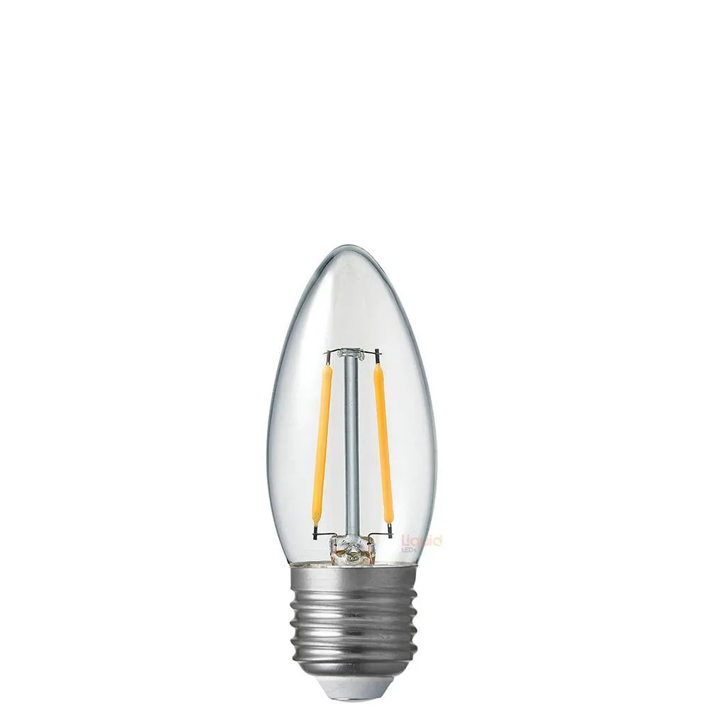 2W Candle LED Bulb E27 Clear in Warm White