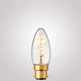 3W Candle Spiral LED Bulb B22 in Extra Warm