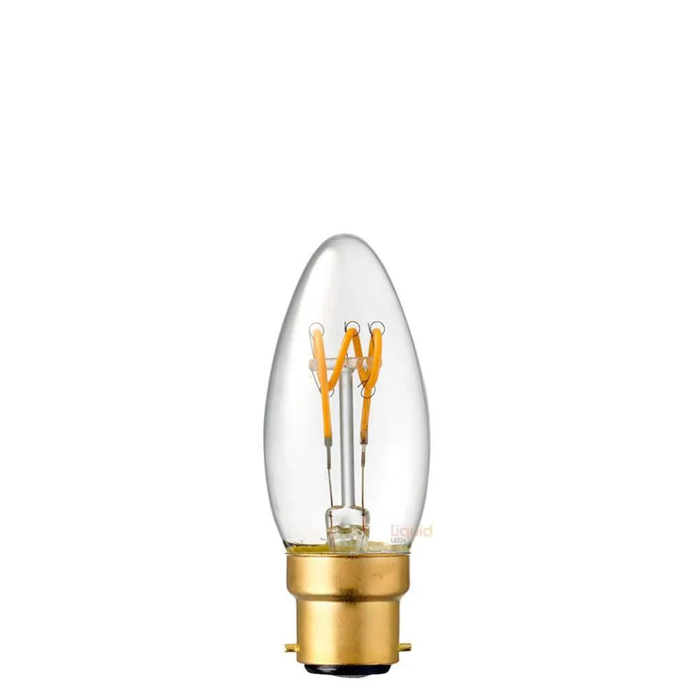 3W Candle Tre Loop LED Bulb B22 in Extra Warm