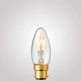 3W Candle Tre Loop LED Bulb B22 in Extra Warm