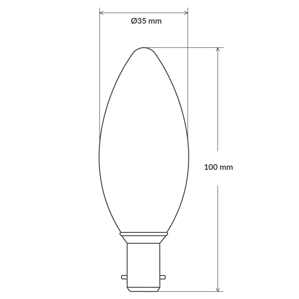 4W 12 Volt DC Candle LED Bulb B15 Clear in Warm White