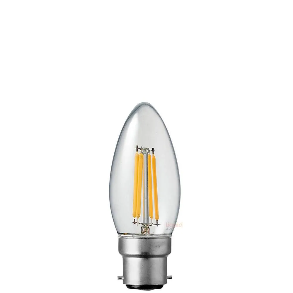 4W 12 Volt DC Candle LED Bulb B22 Clear in Warm White