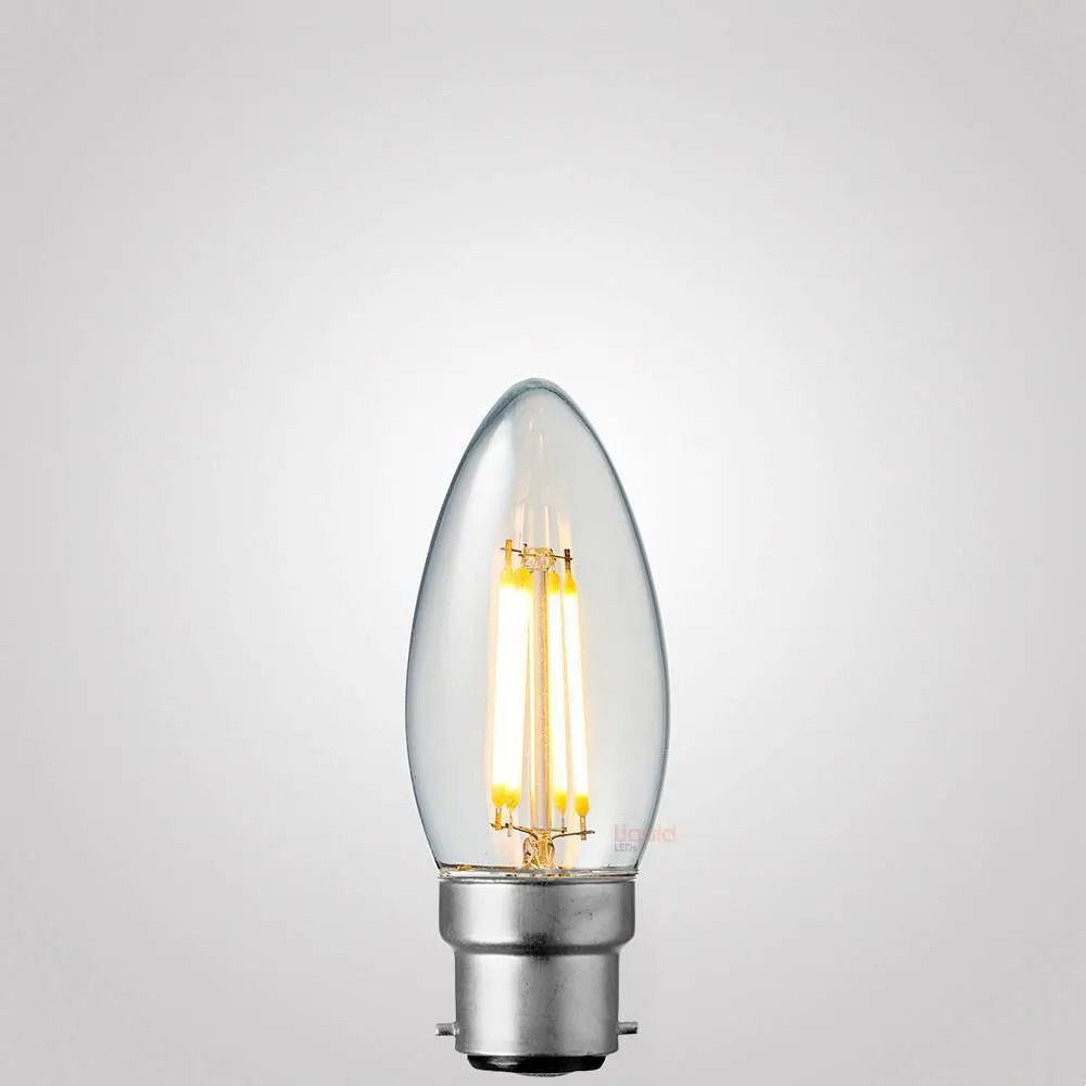 4W 12 Volt DC Candle LED Bulb B22 Clear in Warm White