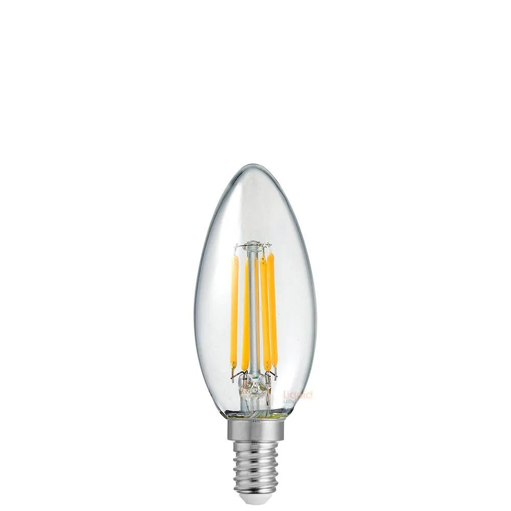 4W 12 Volt DC Candle LED Bulb E14 Clear in Warm White