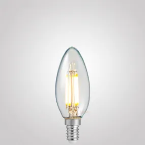 4W 12 Volt DC Candle LED Bulb E14 Clear in Warm White