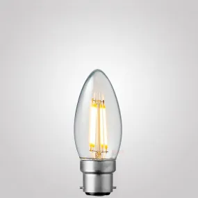 4W Candle LED Bulb B22 Clear in Warm White