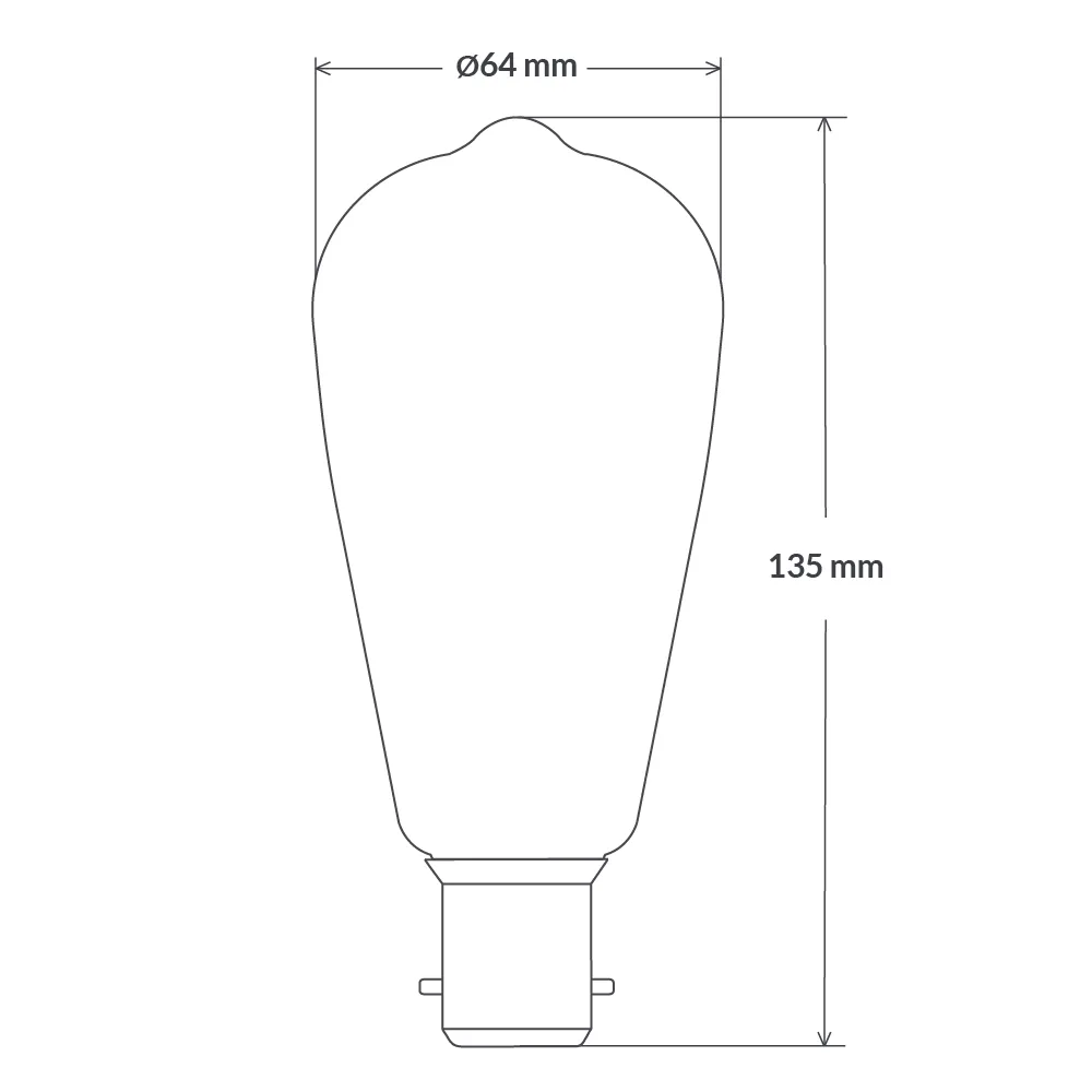 4W Edison Spiral LED Bulb B22 in Extra Warm