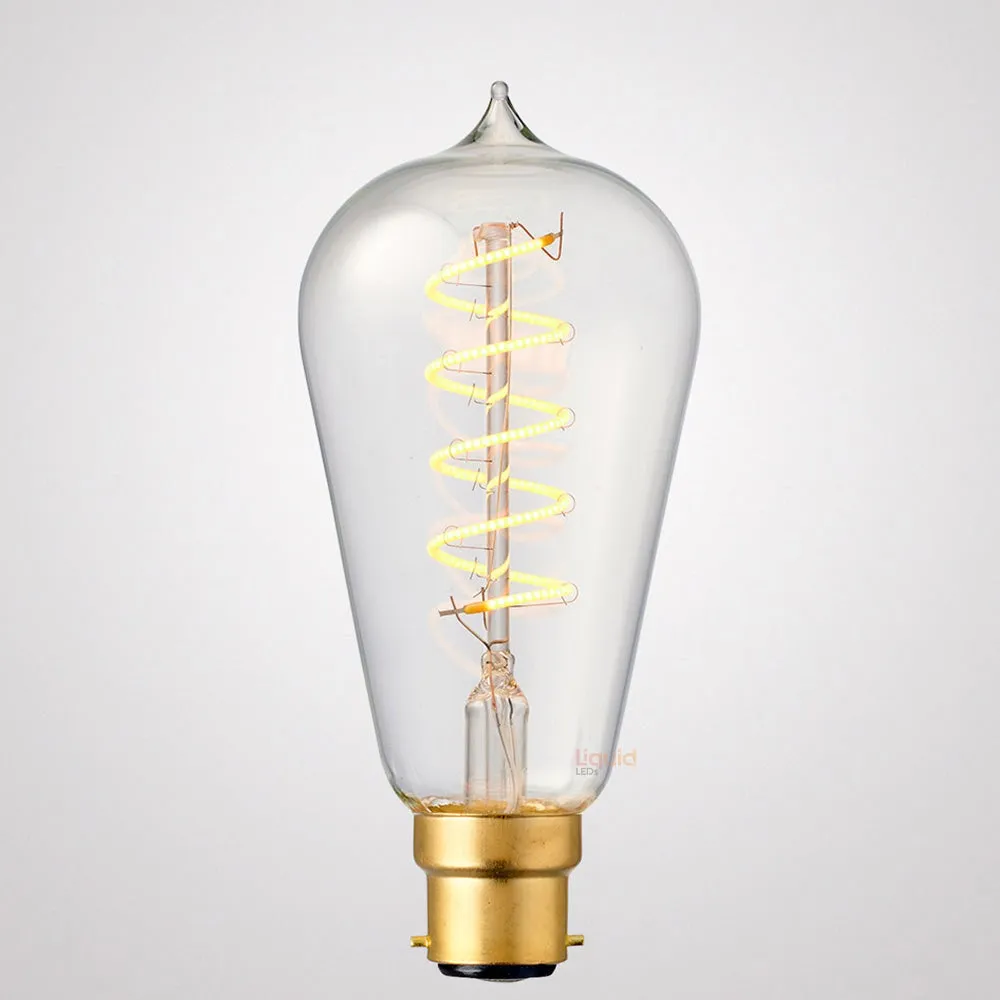 4W Edison Spiral LED Bulb B22 in Extra Warm