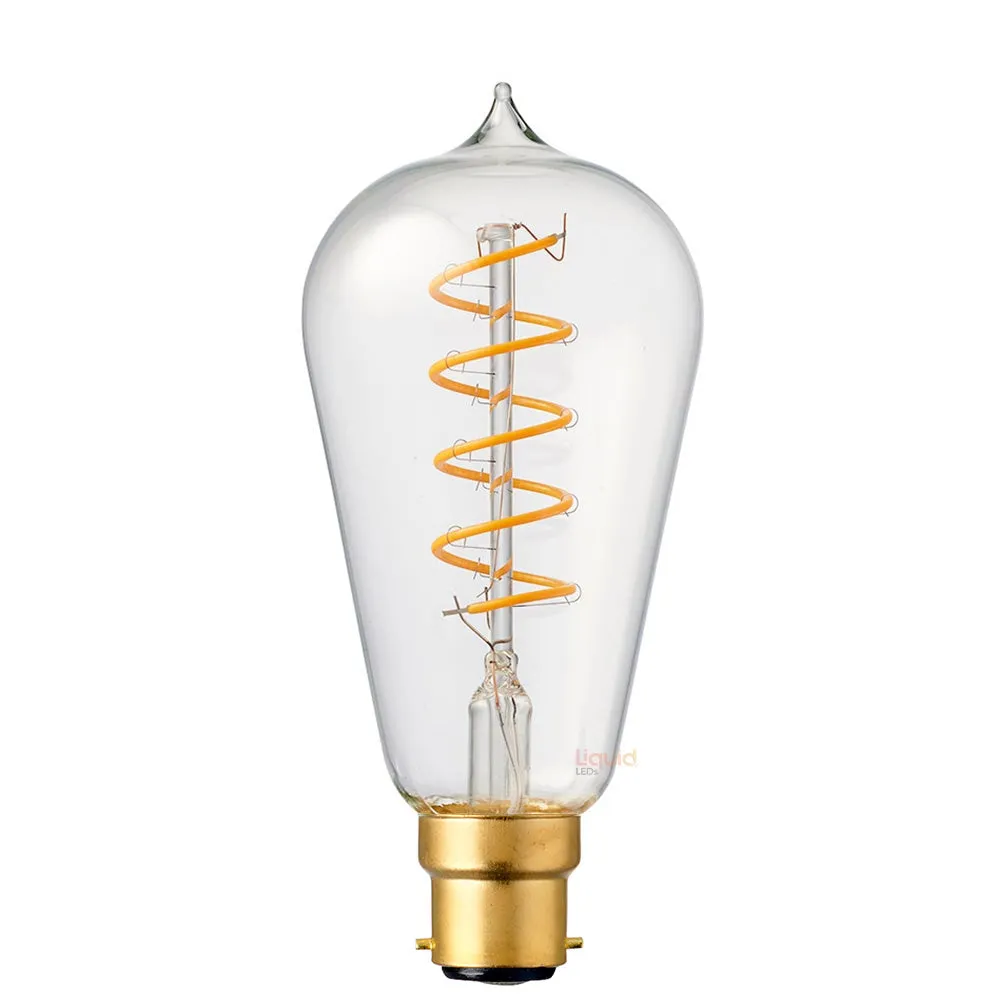 4W Edison Spiral LED Bulb B22 in Extra Warm