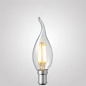 4W Flame Tip Candle LED Bulb B15 Clear in Warm White