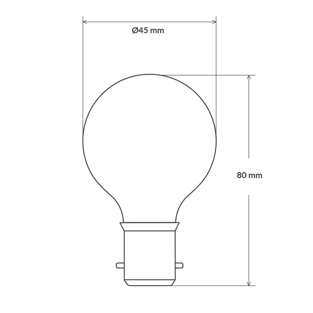 6W Fancy Round LED Bulb B22 Frost in Warm White