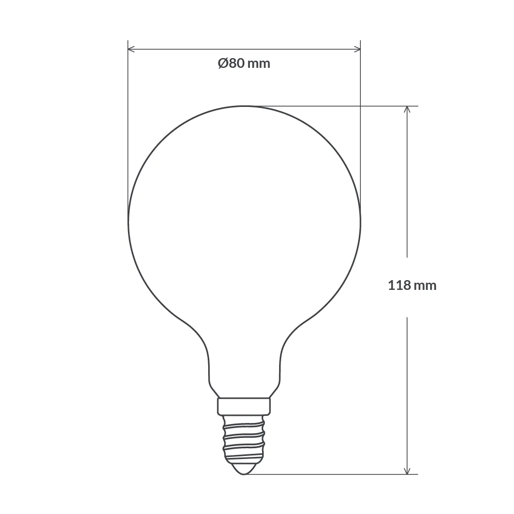 6W G80 LED Globe E14 Matte Finish in Warm White