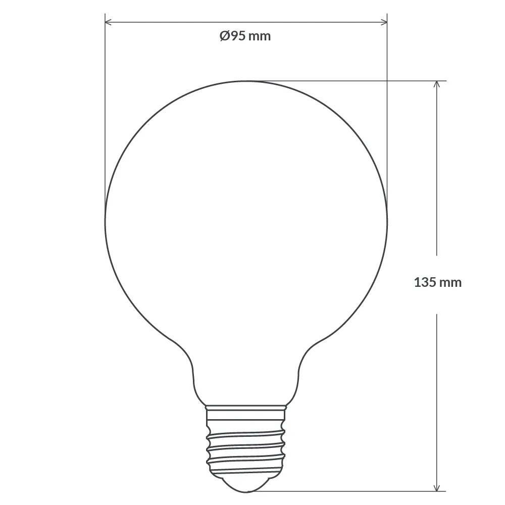 6W G95 Amber LED Globe E27 in Ultra Warm