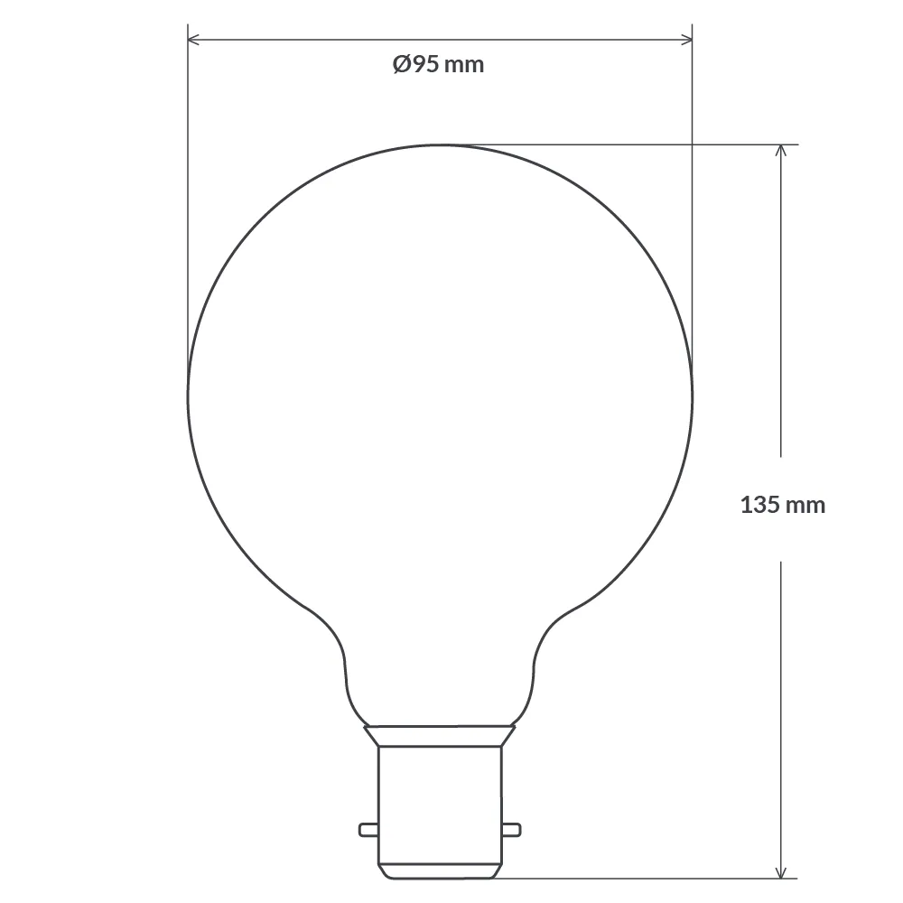 8W G95 LED Globe B22 Opal in Warm White