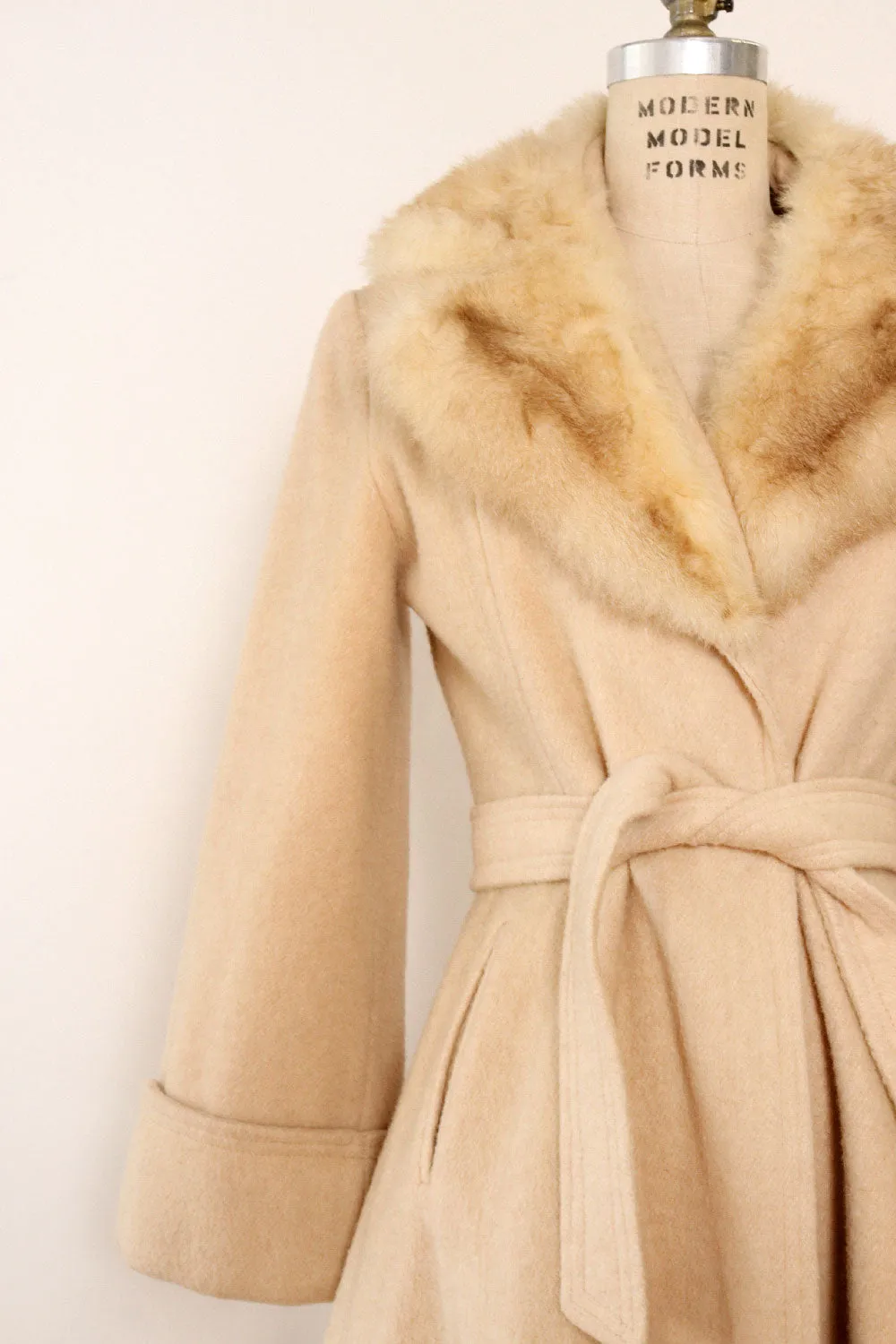 Almond Fur Collar Coat XS/S