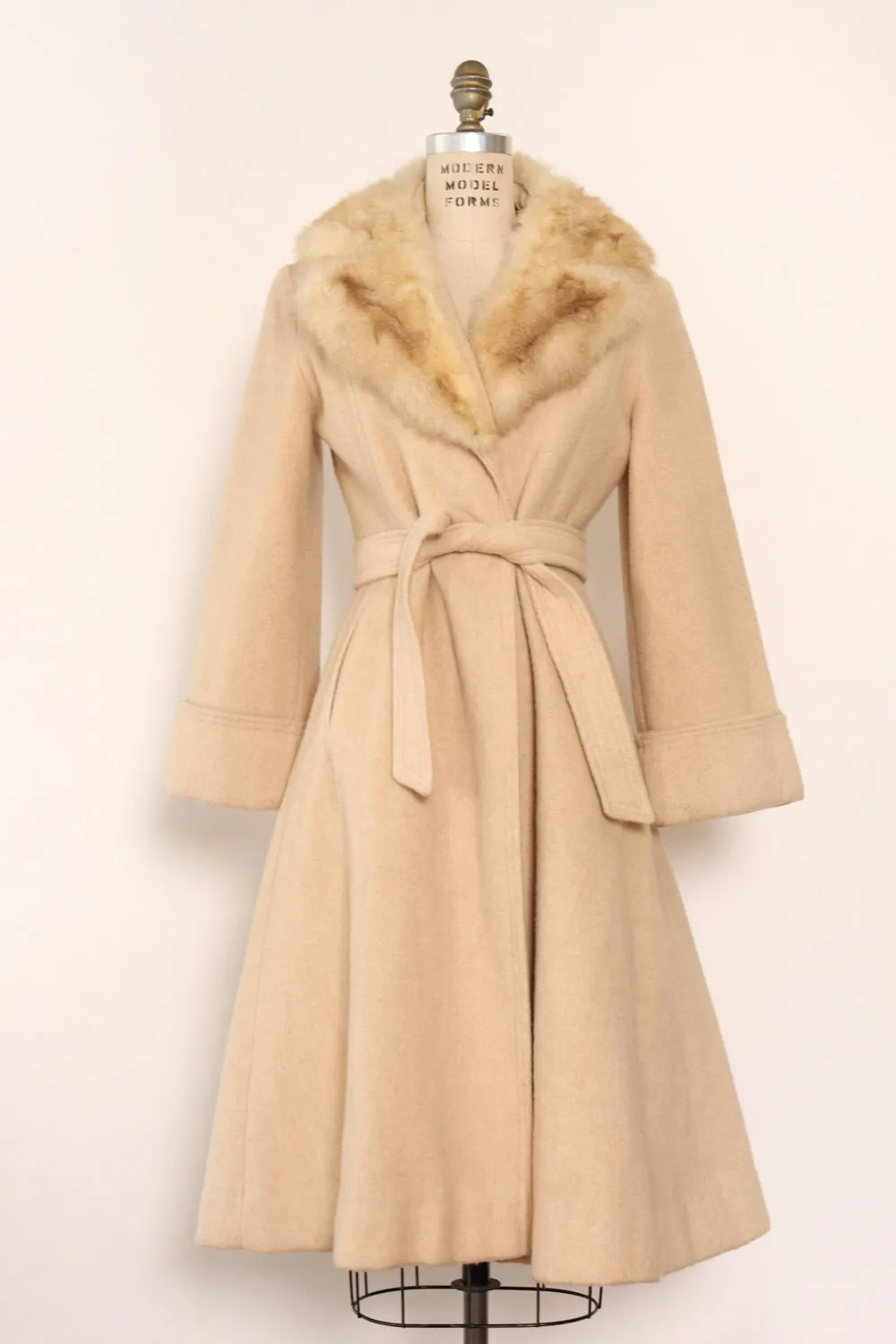 Almond Fur Collar Coat XS/S