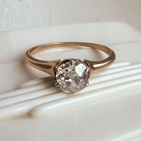 Antique Solitaire Engagement Ring, Old Mine 0.68ct.