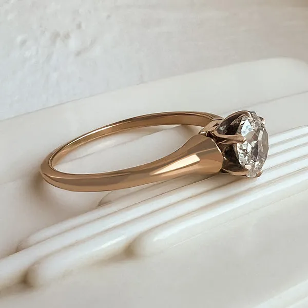 Antique Solitaire Engagement Ring, Old Mine 0.68ct.