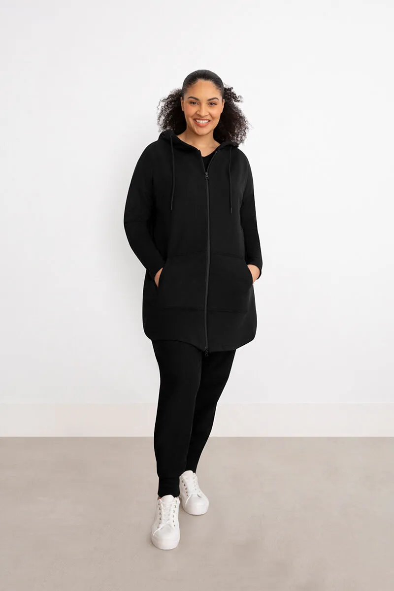 Bamboo Fleece Zip Up | Black