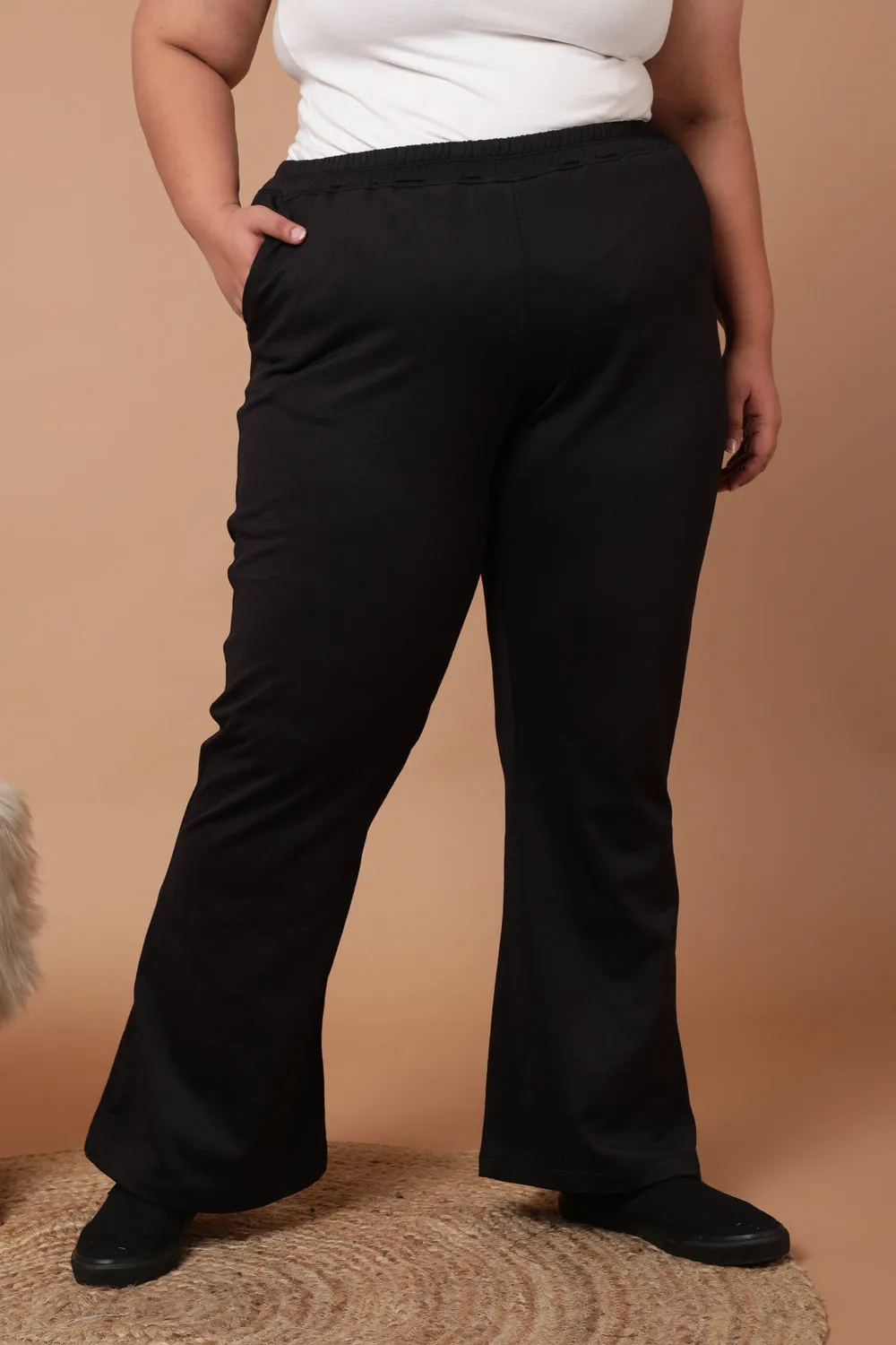 Black Bootcut Fleece Pants