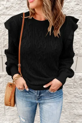 Black Cable Knit Sweater