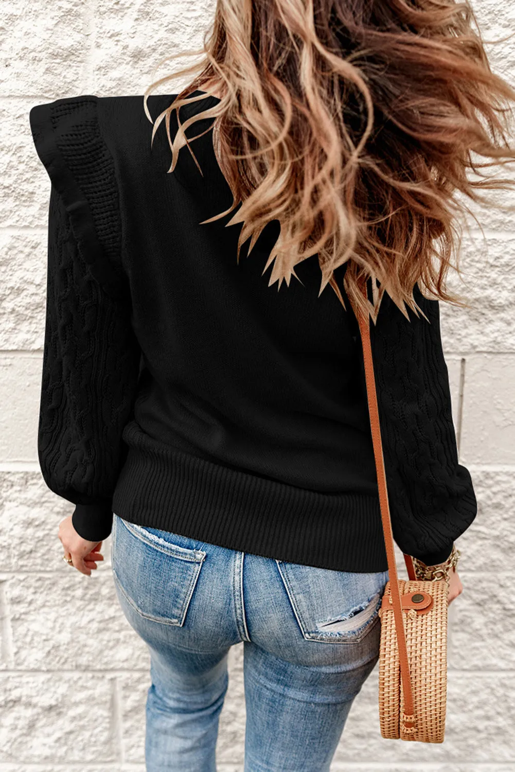 Black Cable Knit Sweater