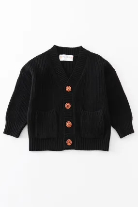 Black pocket cardigan sweater