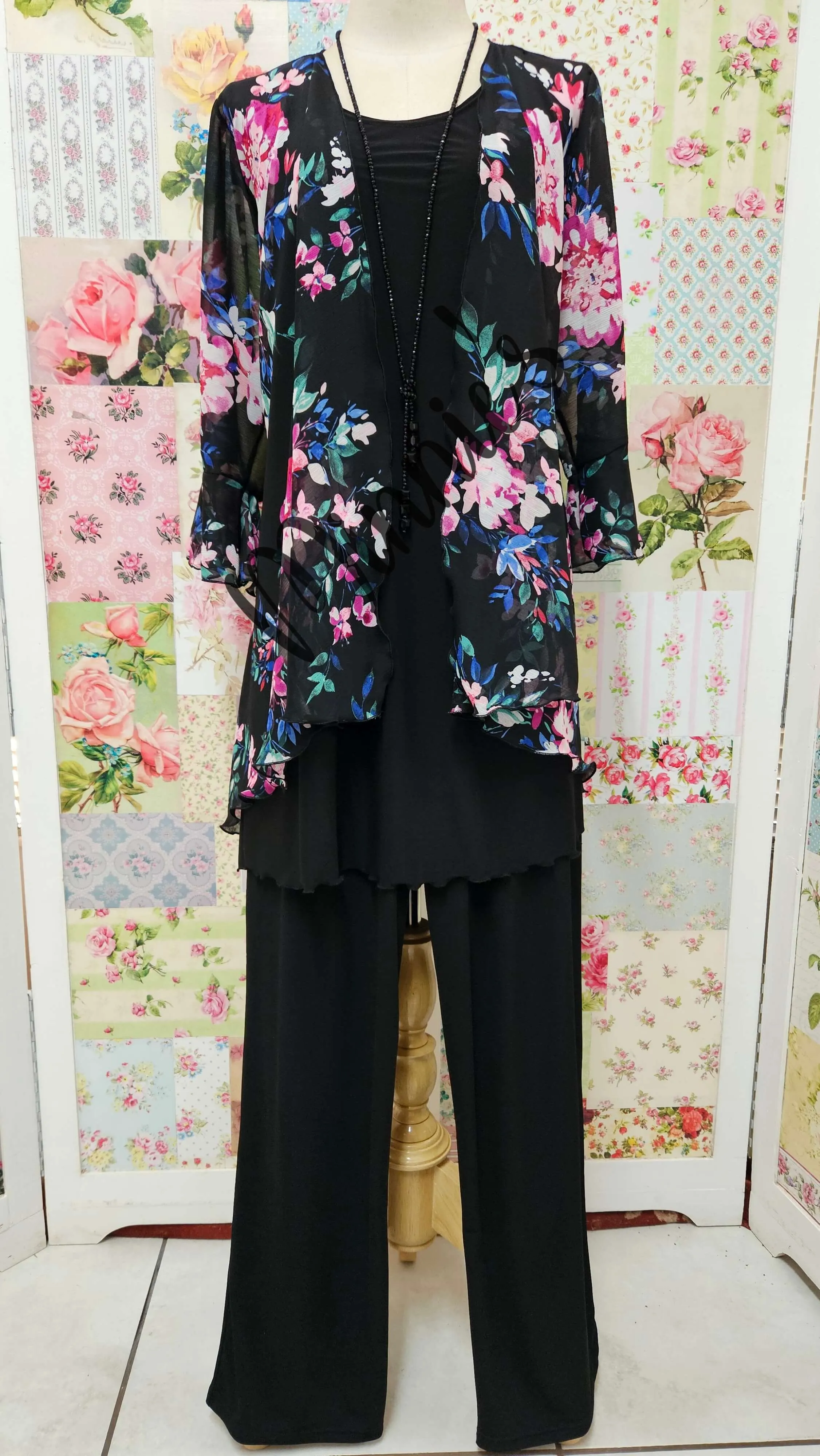 Black Printed Jacket LR0623