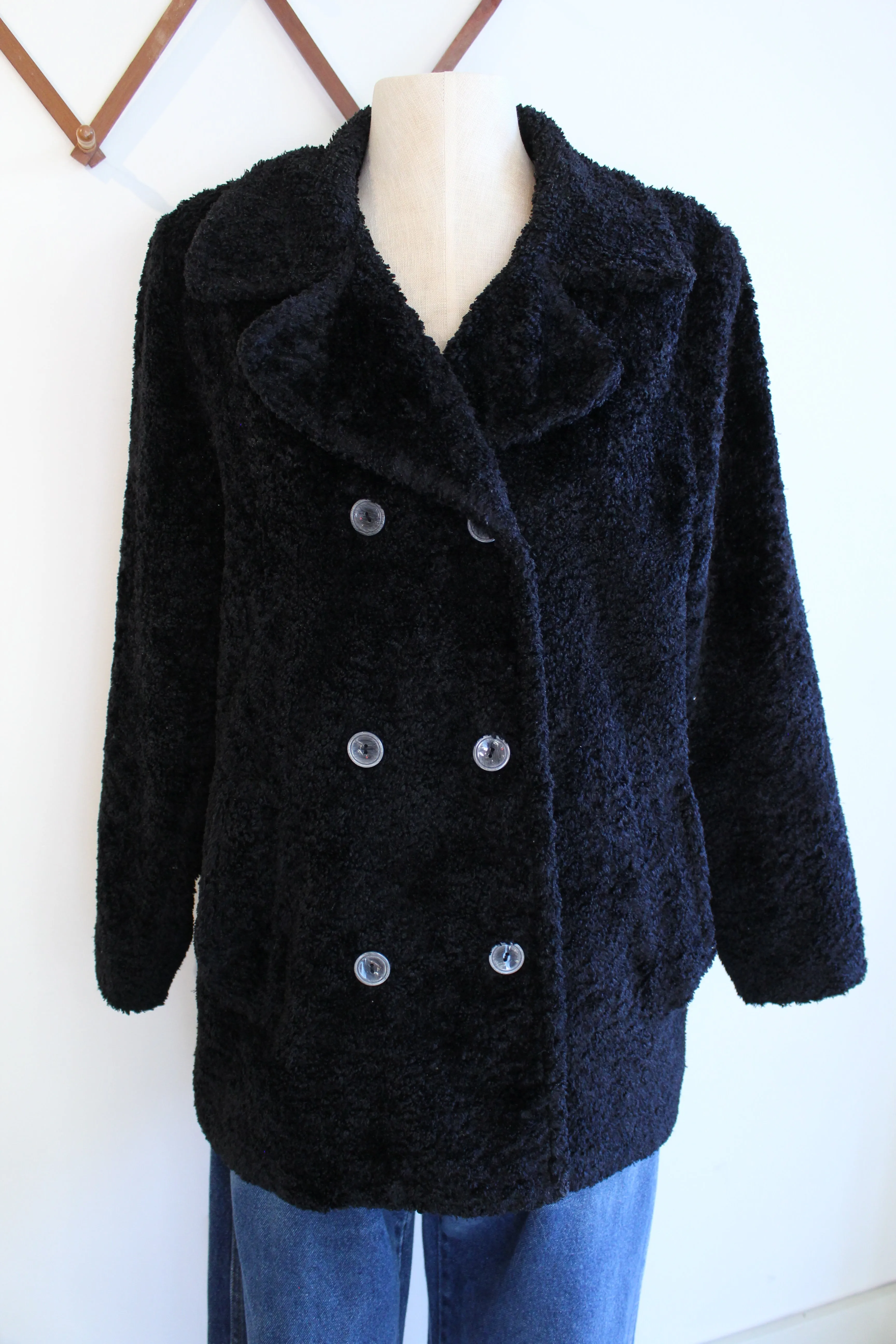 Black Teddy Pea Coat