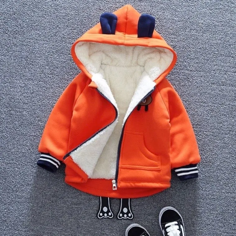 Boys And Girls Thick Warm Hooded Jacket