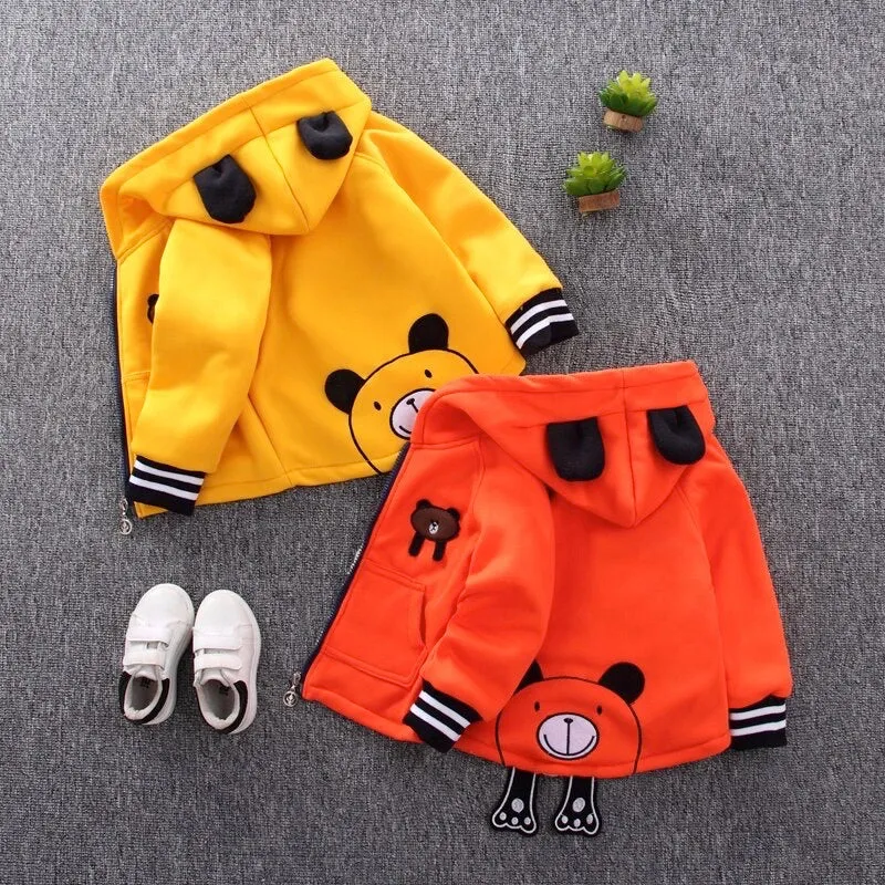 Boys And Girls Thick Warm Hooded Jacket