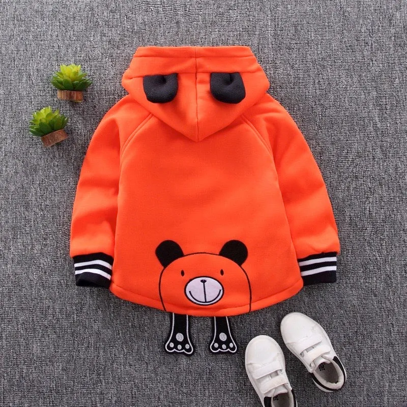 Boys And Girls Thick Warm Hooded Jacket