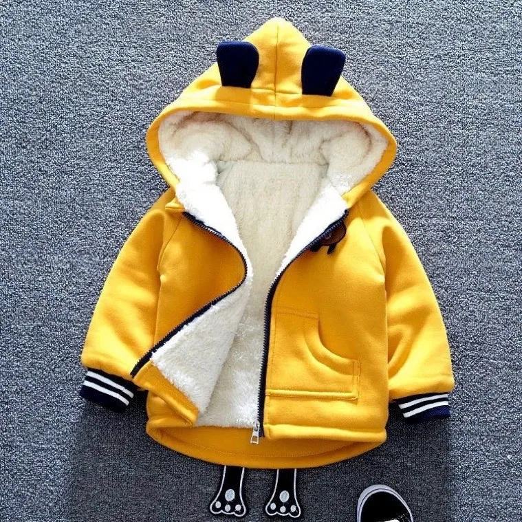 Boys And Girls Thick Warm Hooded Jacket