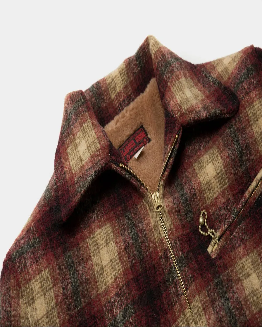 Burgundy Plaid Sports Jacket