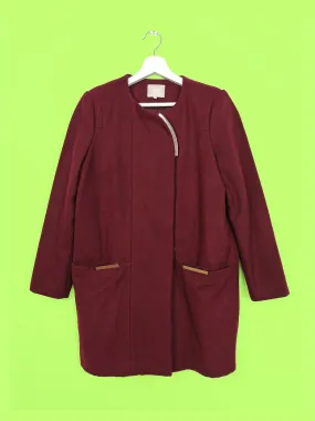 Burgundy Wool Coat - size S