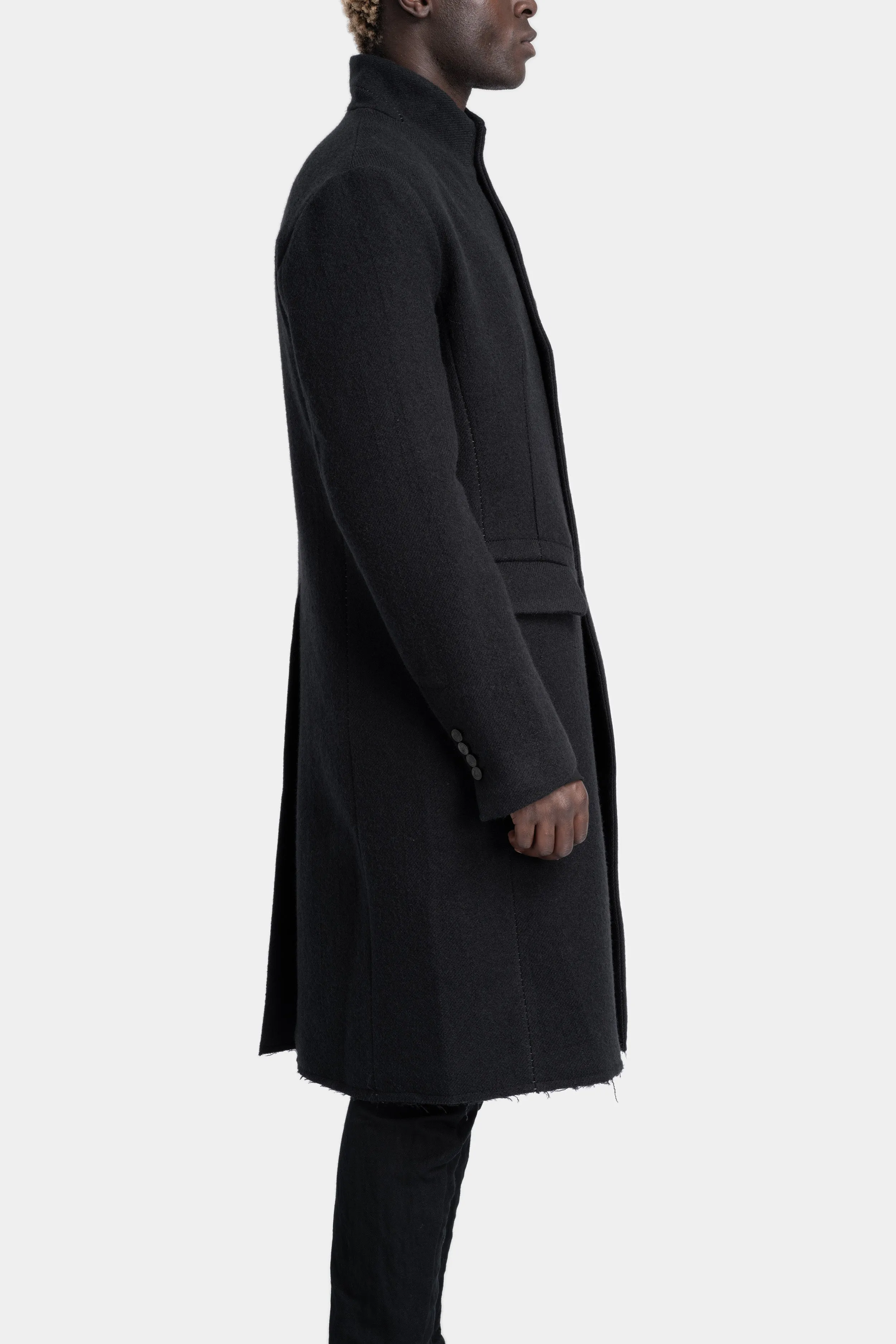 Buttoned wool coat