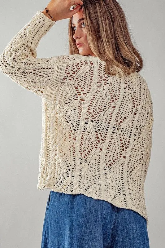 Cable Knit Button Down Cardigan by Aaron and Amber