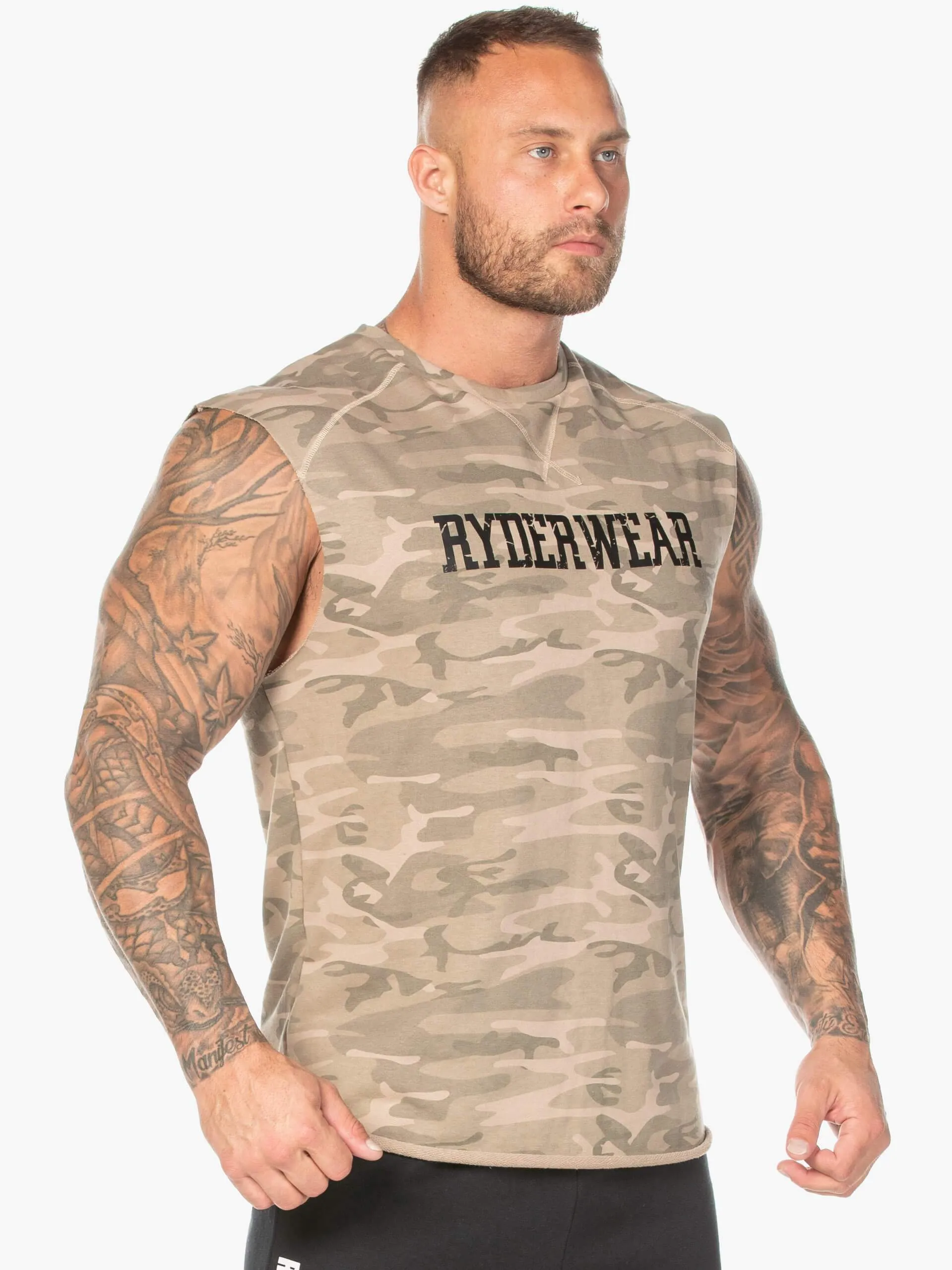 Camo Fleece Tank - Tan Camo