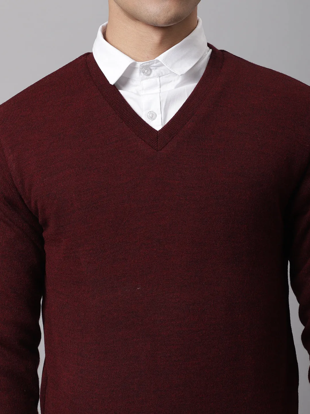 Cantabil  Men Maroon Sweater