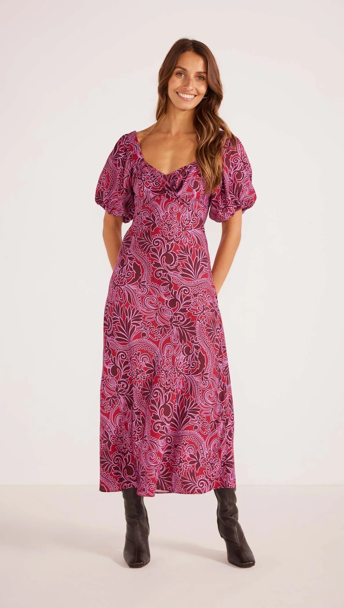 Chiara Puff Sleeve Midi Dress