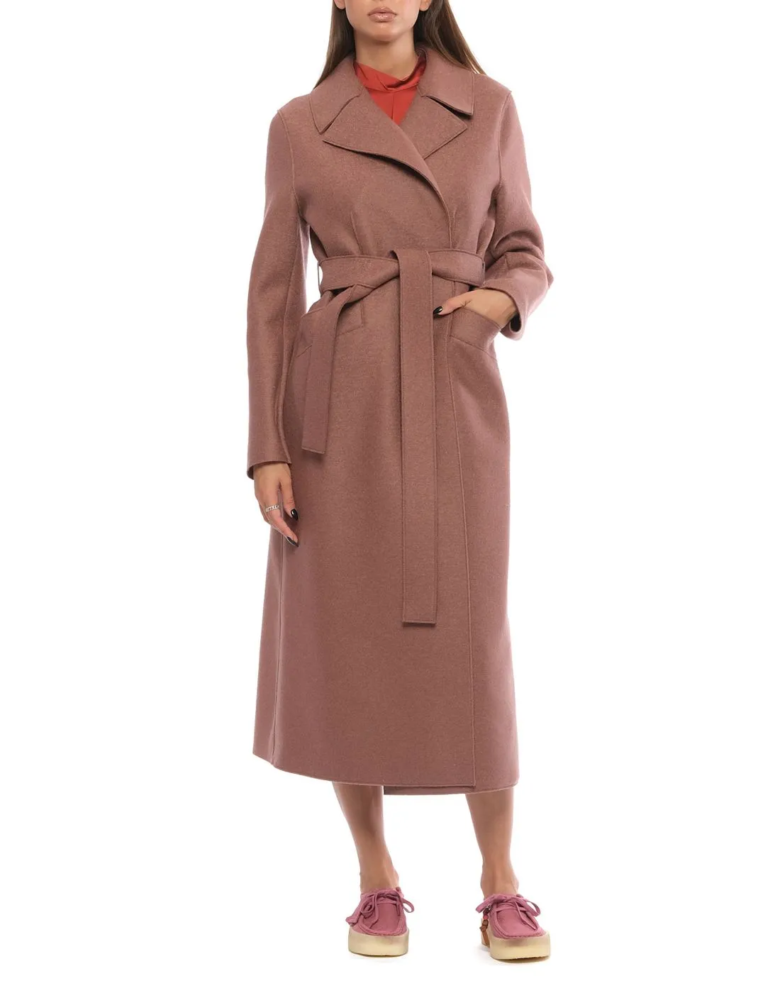 Coat for woman A1191MLK 517 HARRIS WHARF LONDON