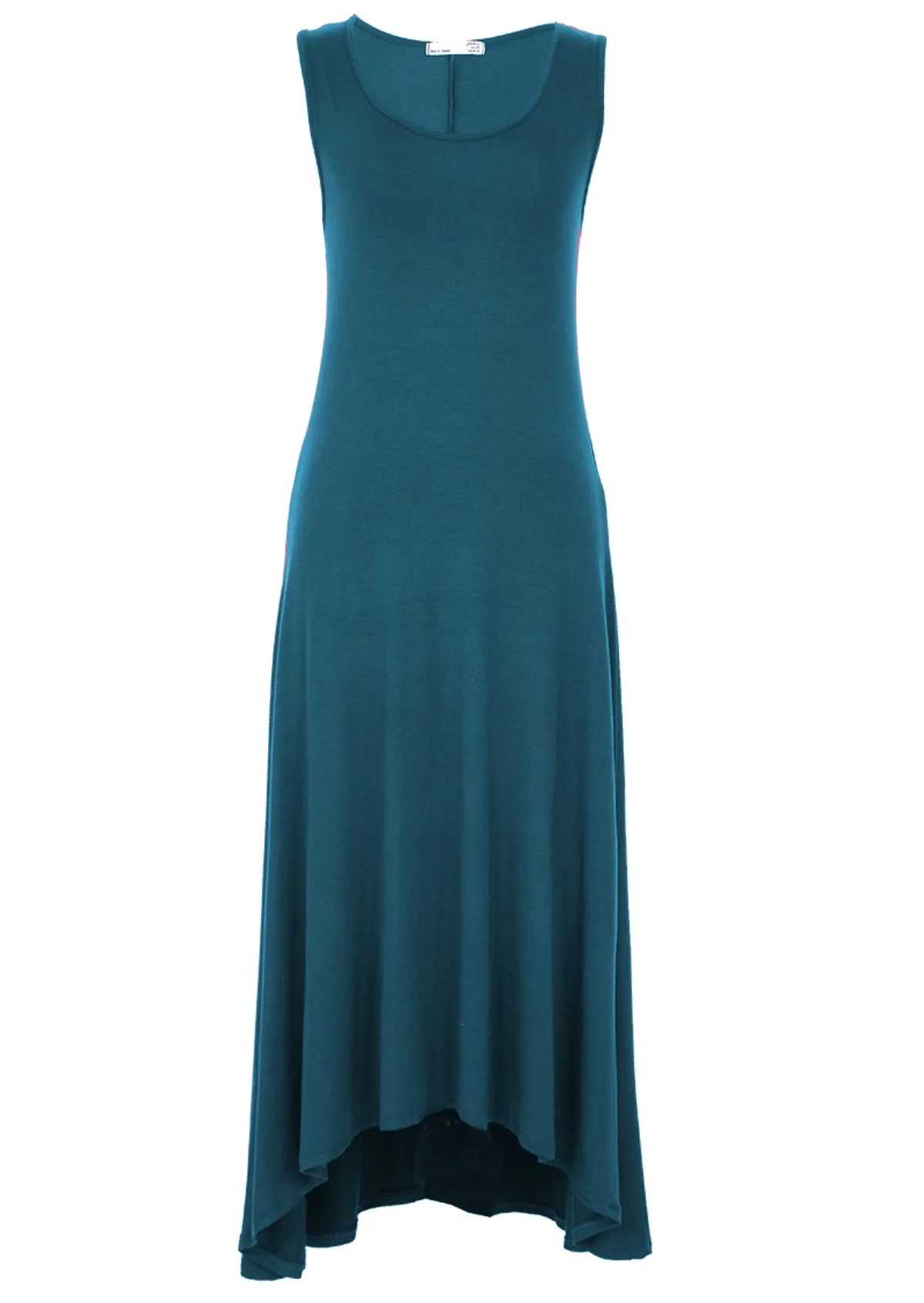 Concave Hem Dress Teal