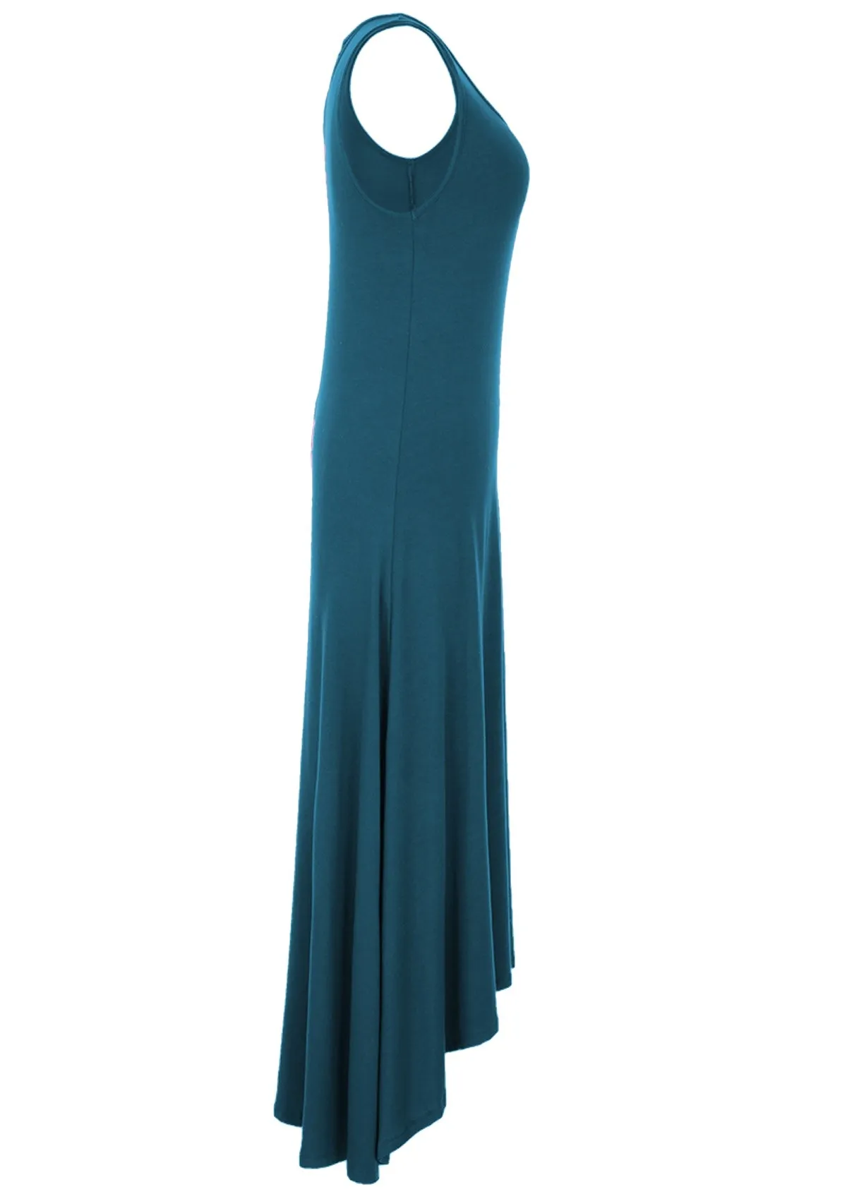 Concave Hem Dress Teal